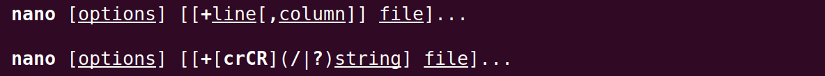 Synopsis of nano command