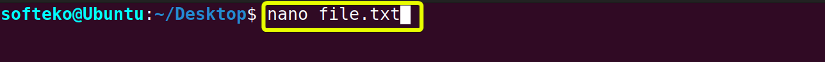 Using nano command