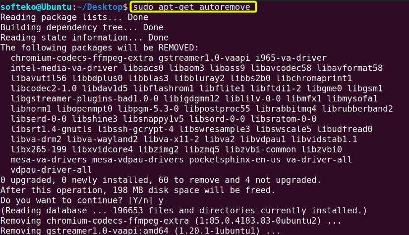 apt-get command autoremove option used to remove unnecessary packages