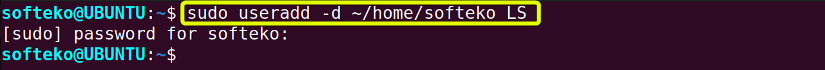 Using useradd command -d option to create a user in a specific directory