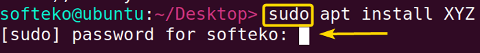 Using sudo command to install any package as general user.