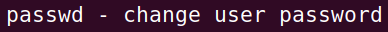 Syntax, available options and required arguments for the passwd command.