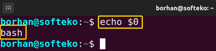 showing bash shell is running on the operating system
