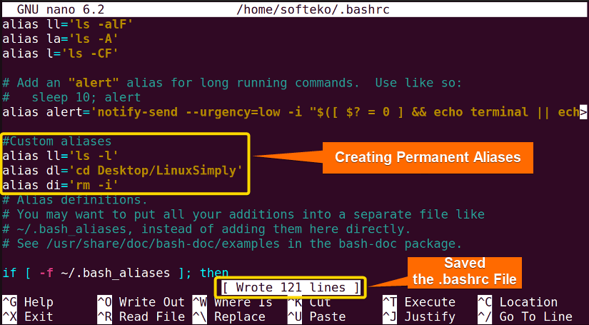 creating permanent alias