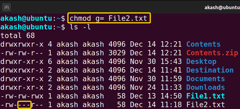 revoking permission using chmod command in linux