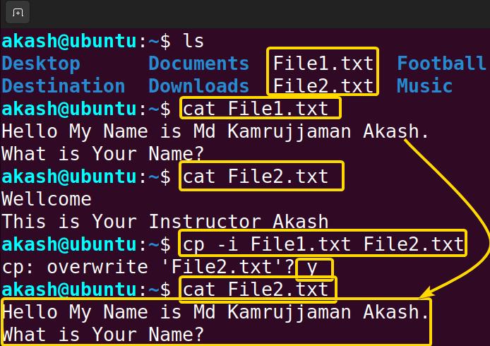 copying file interactively