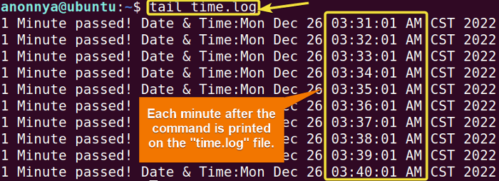 Output of predefined automated task.