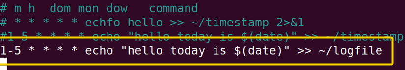 using range in cron job
