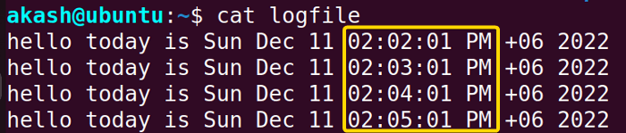 printing output within a time range