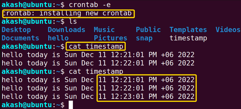 running cron job