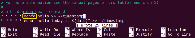 errors in cronjob