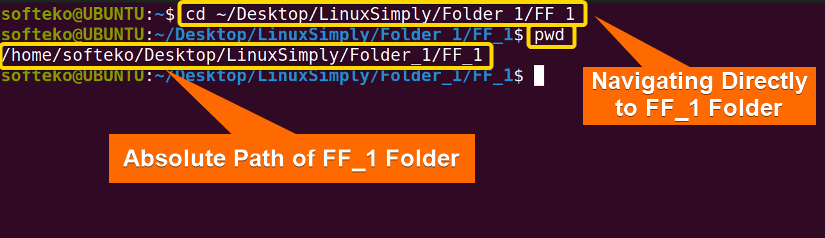 cd command absolute path
