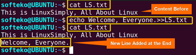adding a new line to a file