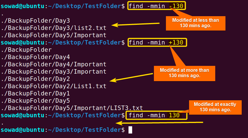 Finding contents by their modification time.