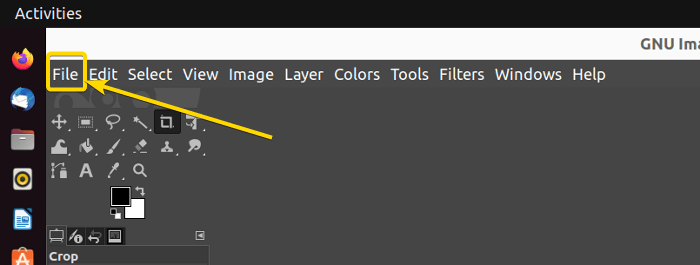 Opening file in GIMP in Linux