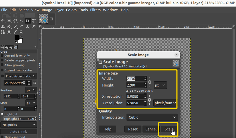 Giving scaling parameters