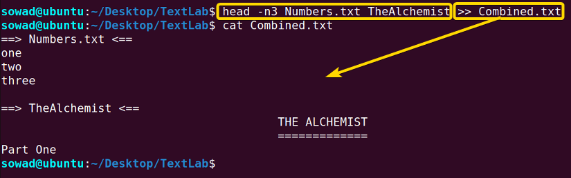 Redirecting the output.