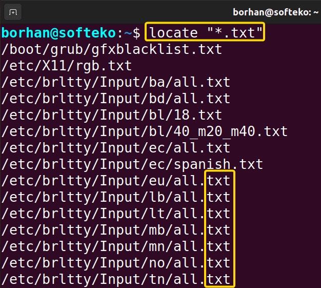  Display Files by Their Extensions Using the “locate” Command in Linux