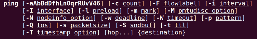 man page of ping command in linux