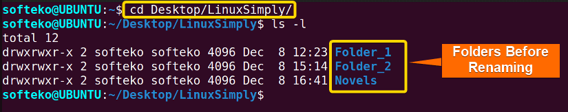 before renaming an folder using mv command in linux