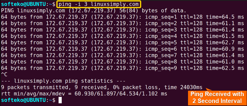 fixing the interval of packets