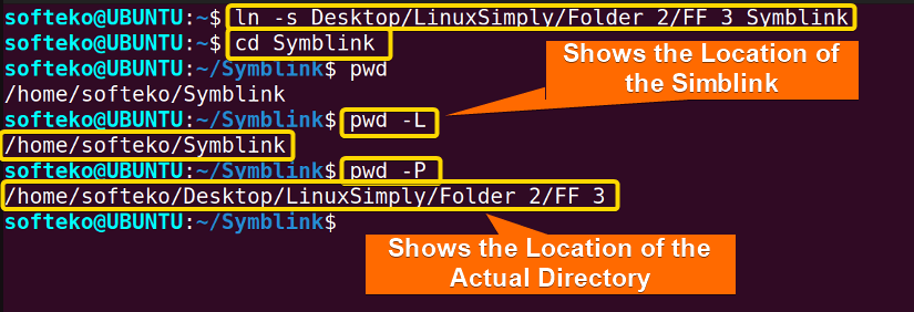 pwd command for symblink