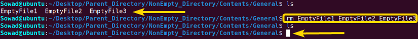 Multiple files have been removed by using the rm command in Linux.