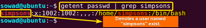 Checking whether the new user has been created.
