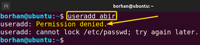 Usedadd command not working