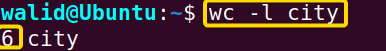 Printing number of lines using the wc command in Linux