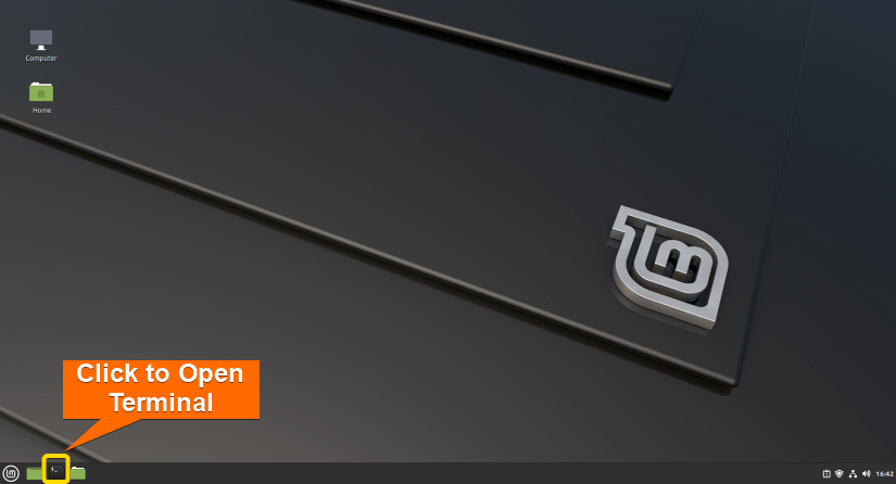 opening terminal in Linux mint