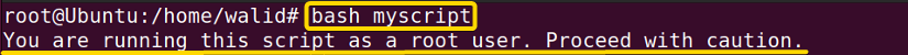 using bash script as root user