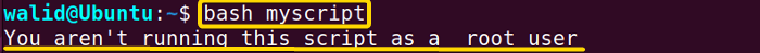 Showing the output for normal user