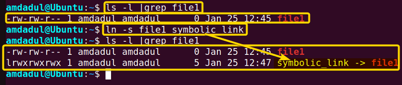 Showing the process of creating a symbolic link.