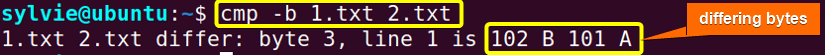 Print Differing Bytes of Files While Comparing
