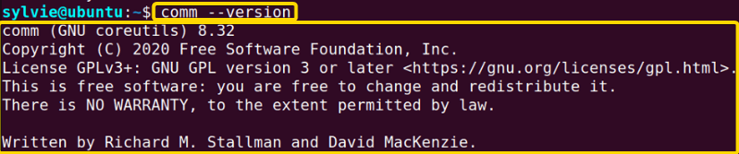 Display Version Info Using the “comm” Command in Linux