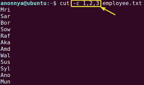 Extracting 1st 3 characters of each line with listed values.