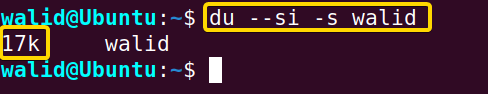 Disk usage on the scale of power 1000 using the du command in Linux