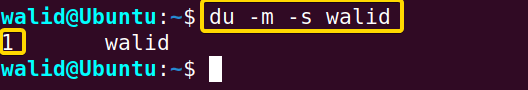 Disk usage on scale of 1MB