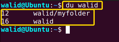 Showing disk usage of a directory