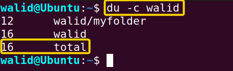 Grand total disk usage using the du command in Linux