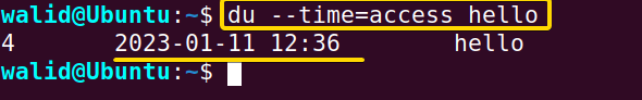 Printing last access time