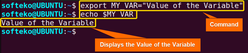 Creating a temporary environment variable in linux