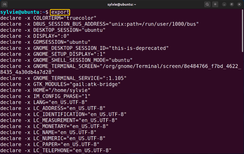 View All Exported Environment Variables