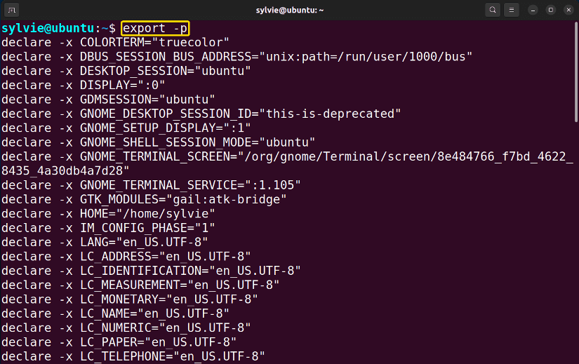 View All Exported Environment Variables