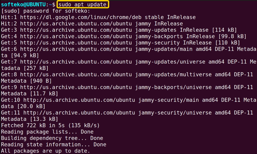 updating all package in linux