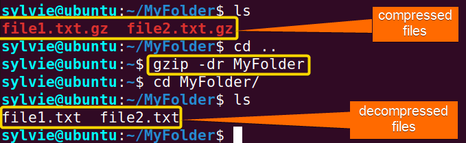Decompress All Files of a Specified Directory