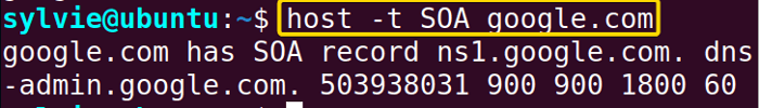 Query the DNS Server For SOA (start of authority) Records