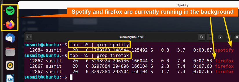Spotify and firefox are currently running in the background of my device.
