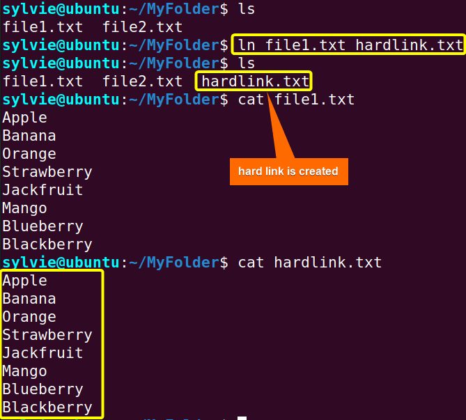 Create a Hard Link to a File Using the “ln” Command in Linux